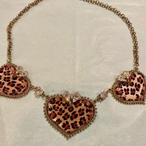 Betsey Johnson leopard heart necklace